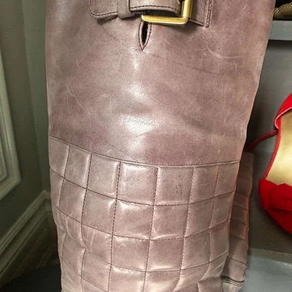 Rockport Janae kneehigh leather boot rare mauve 8.5 USA - Picture 2 of 11